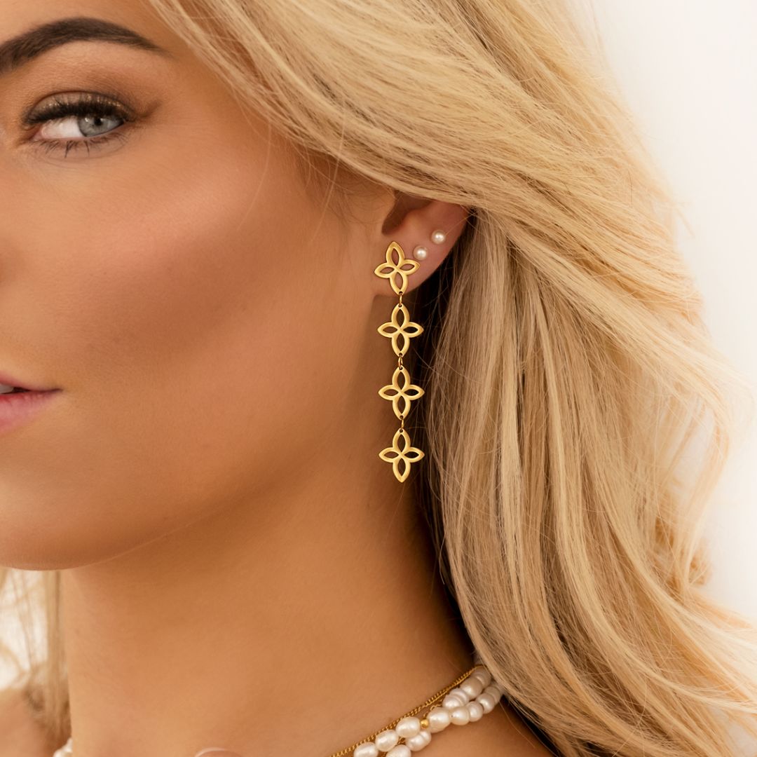 FloralGleam Earrings – Vintage Chic Jewelry