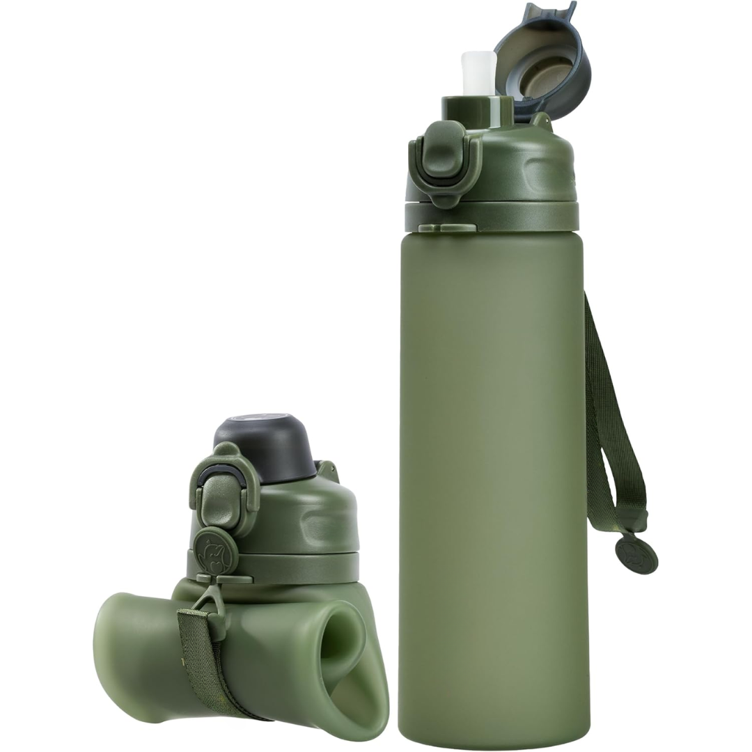 FlexiHydrate - Foldable Silicone Water Bottle 600ml