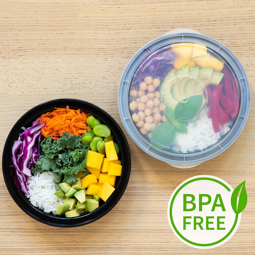 MealPrepPro - Durable Round Plastic Storage Boxes