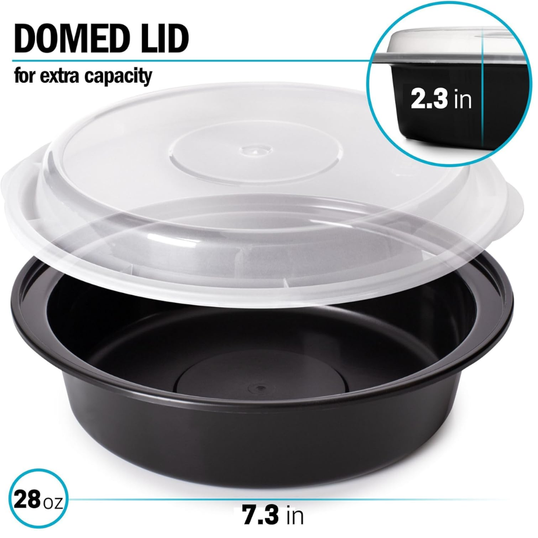 MealPrepPro - Durable Round Plastic Storage Boxes