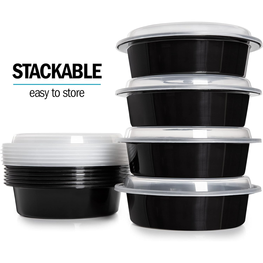 MealPrepPro - Durable Round Plastic Storage Boxes