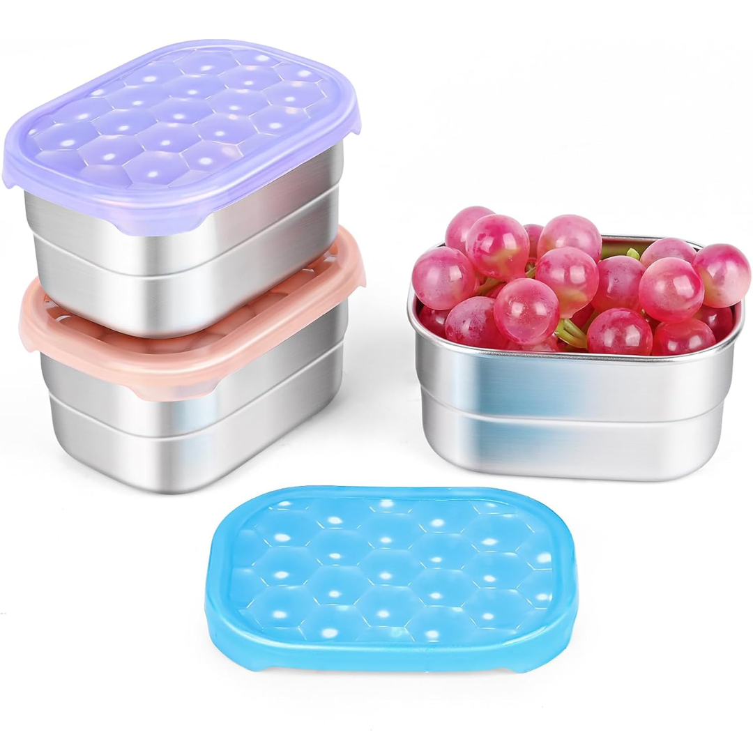 SnackGuard - stainless steel snack containers with silicone lid