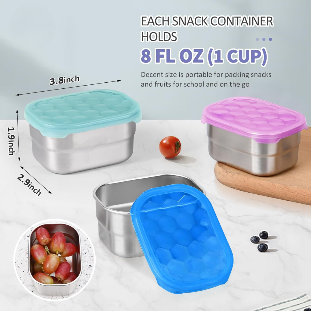 SnackGuard - stainless steel snack containers with silicone lid