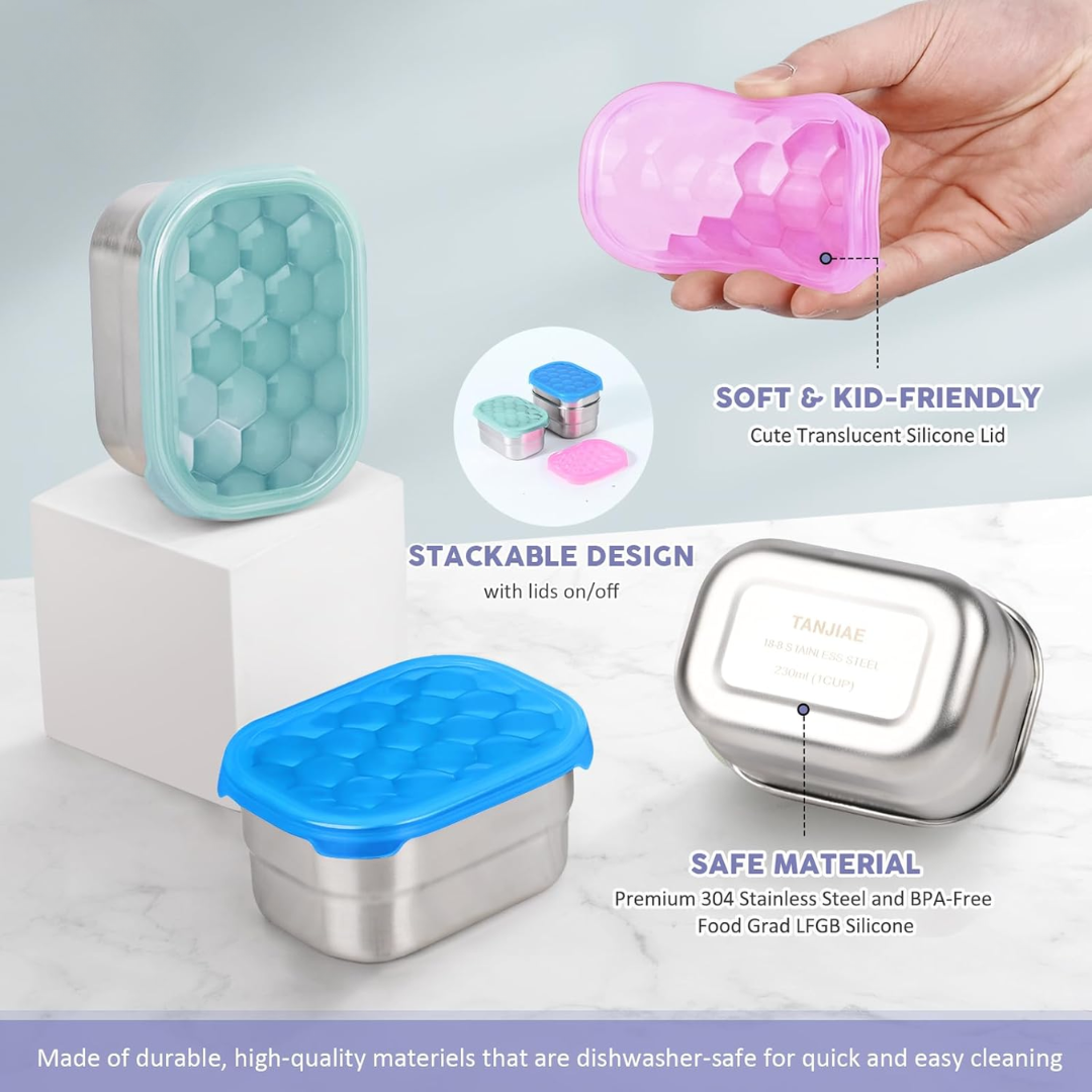SnackGuard - stainless steel snack containers with silicone lid