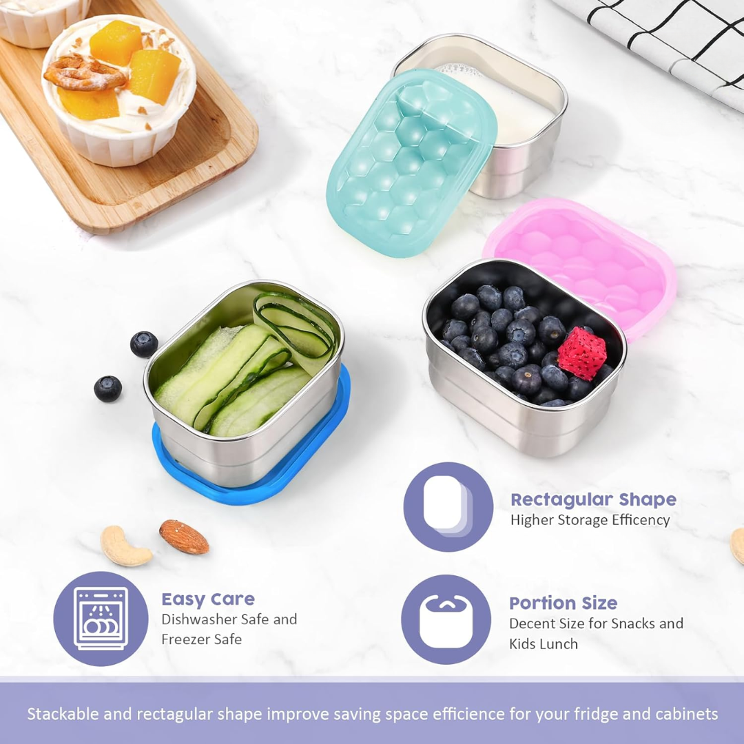 SnackGuard - stainless steel snack containers with silicone lid