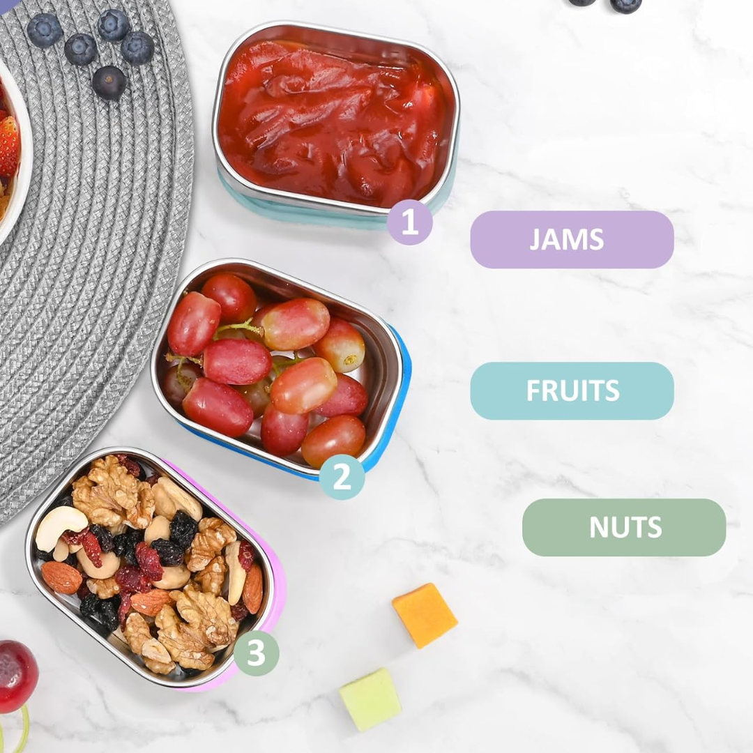 SnackGuard - stainless steel snack containers with silicone lid
