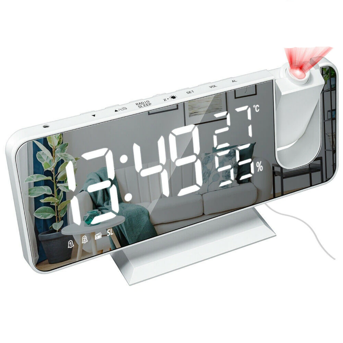 Astronatic – Innovative LED Projector Alarm Clock with USB