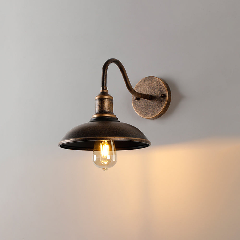 Alessio Vintage-Inspired Dome-Shaped Antique Brass Waterproof Outdoor Wall Lamp – IP65 Rated