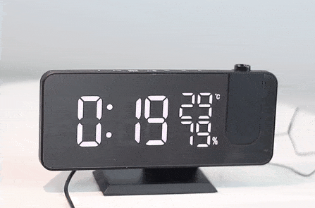 Astronatic – Innovative LED Projector Alarm Clock with USB
