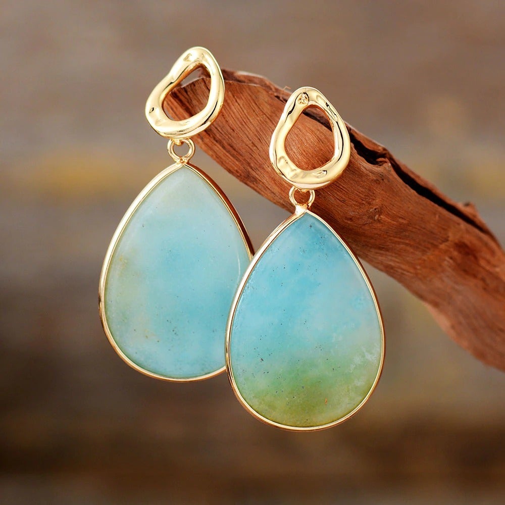Amara Earrings – Tropical Amazonite Jewelry