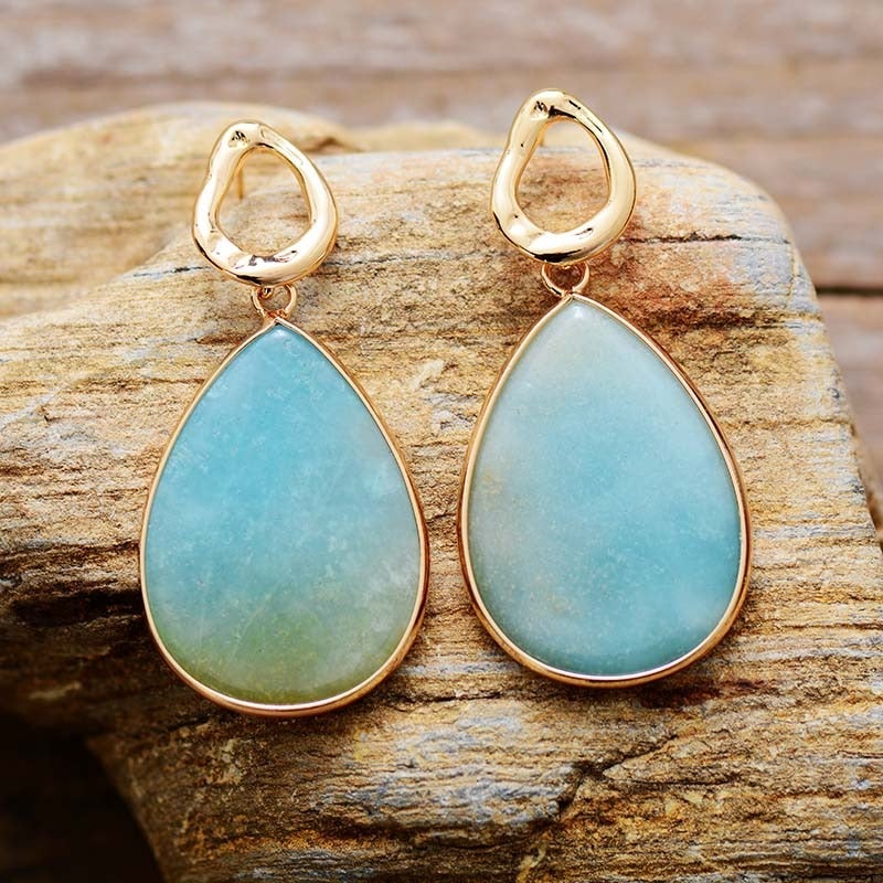 Amara Earrings – Tropical Amazonite Jewelry