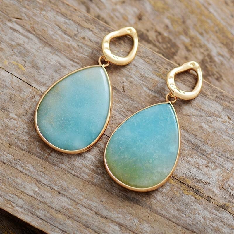 Amara Earrings – Tropical Amazonite Jewelry