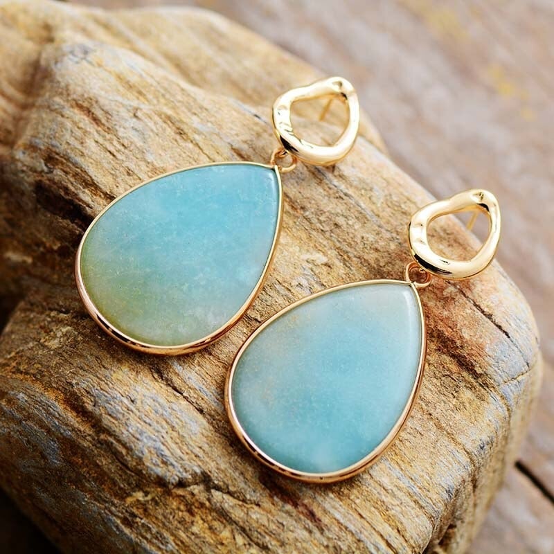 Amara Earrings – Tropical Amazonite Jewelry