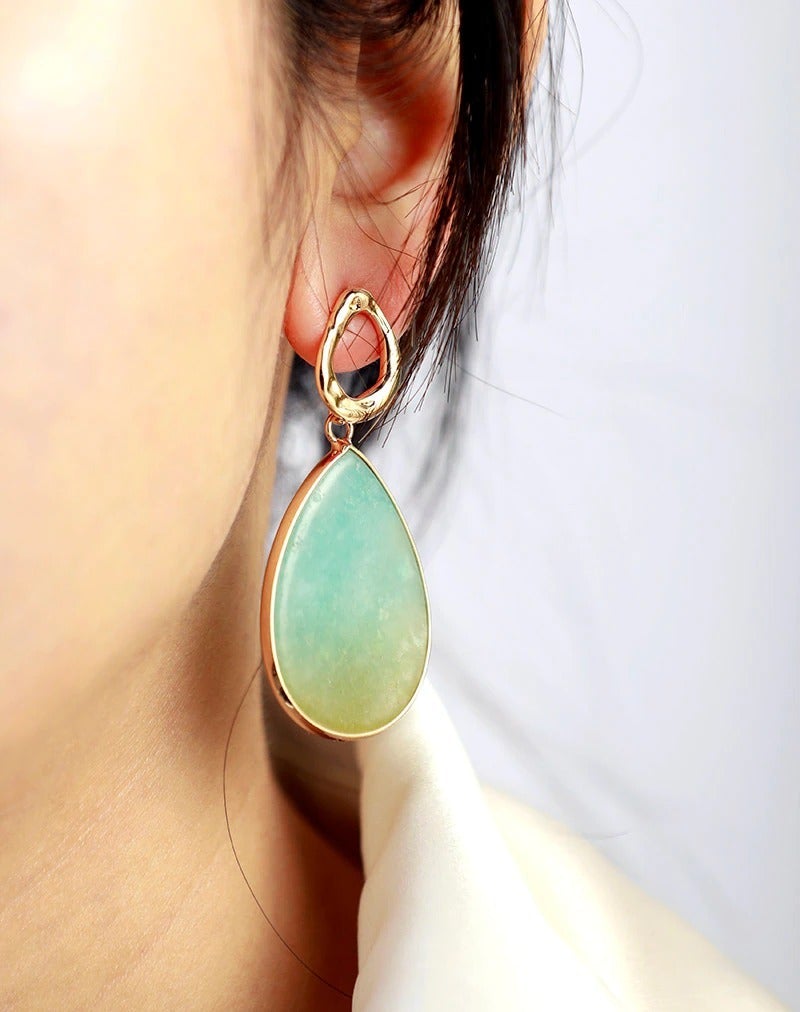Amara Earrings – Tropical Amazonite Jewelry