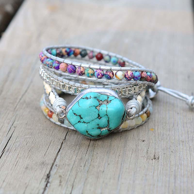 AmaraWrap - Luxury Turquoise Bracelet for Balance