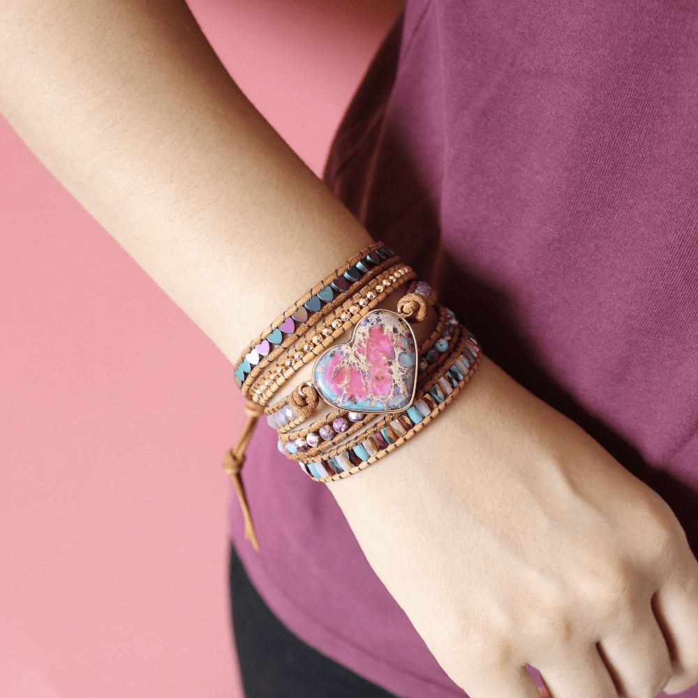 AmoraCharm - Jasper Wrap Bracelet for Love & Protection