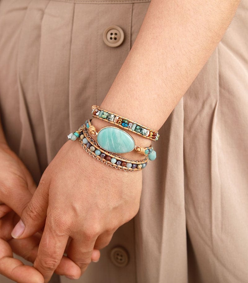 Amazonite Bracelet – Stylish Sea Blue Wrap Bracelet