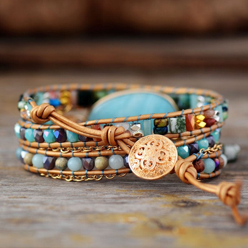 Amazonite Bracelet – Stylish Sea Blue Wrap Bracelet