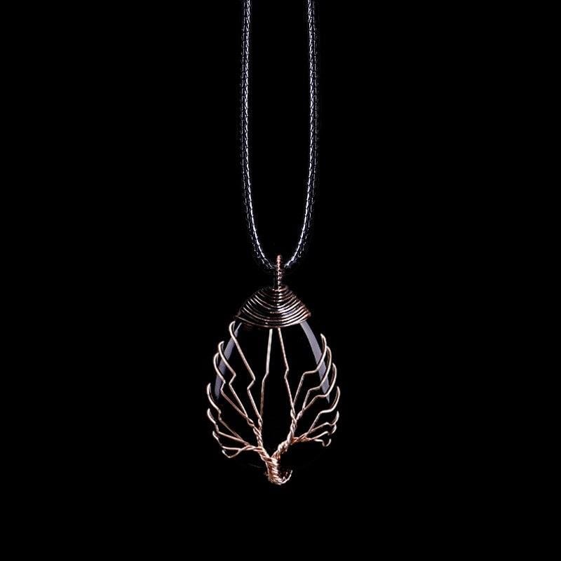 Eryna - Elegant Black Obsidian Pendant Necklace