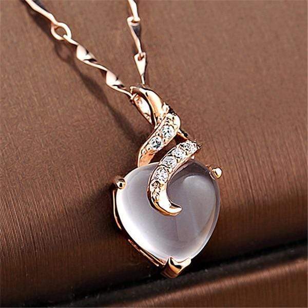 Calista Heart - Elegant Opal Necklace