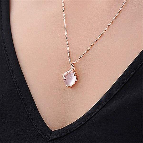 Calista Heart - Elegant Opal Necklace