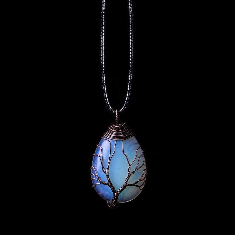 Elisia - Elegant Opal Drop Pendant Necklace