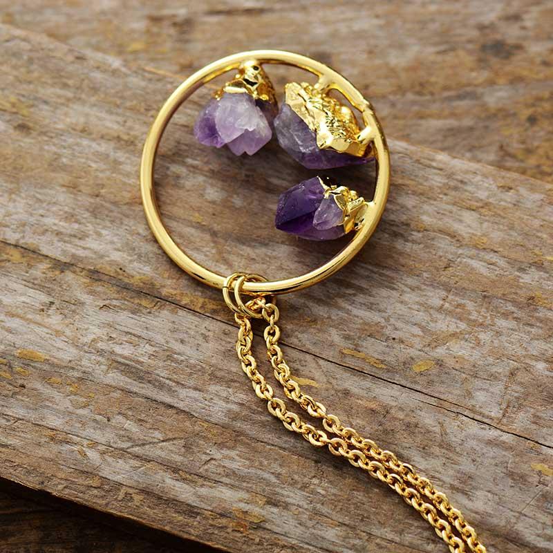 Evelyne Necklace – Elegant Necklace with Rough Amethyst