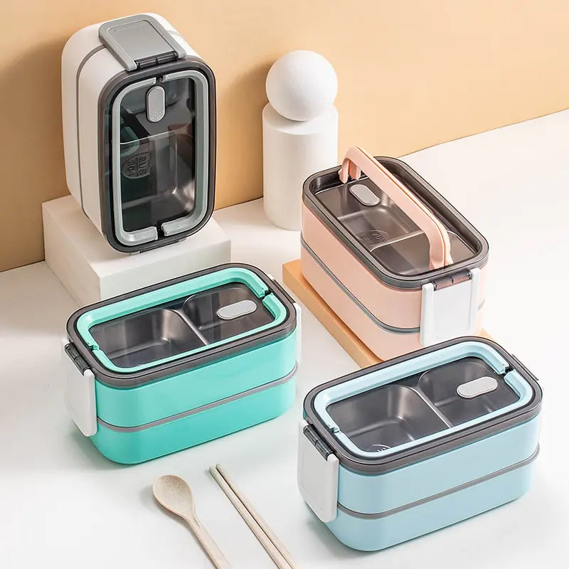 MealMate - Trendy 2-Layer Stainless Steel Lunch Box