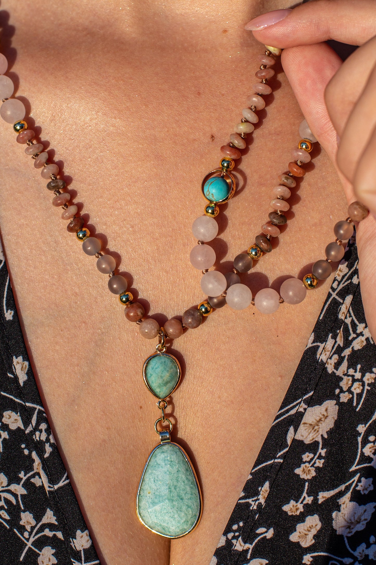 Aurielle Mala Necklace - Deep Cleansing Pastel Pendant
