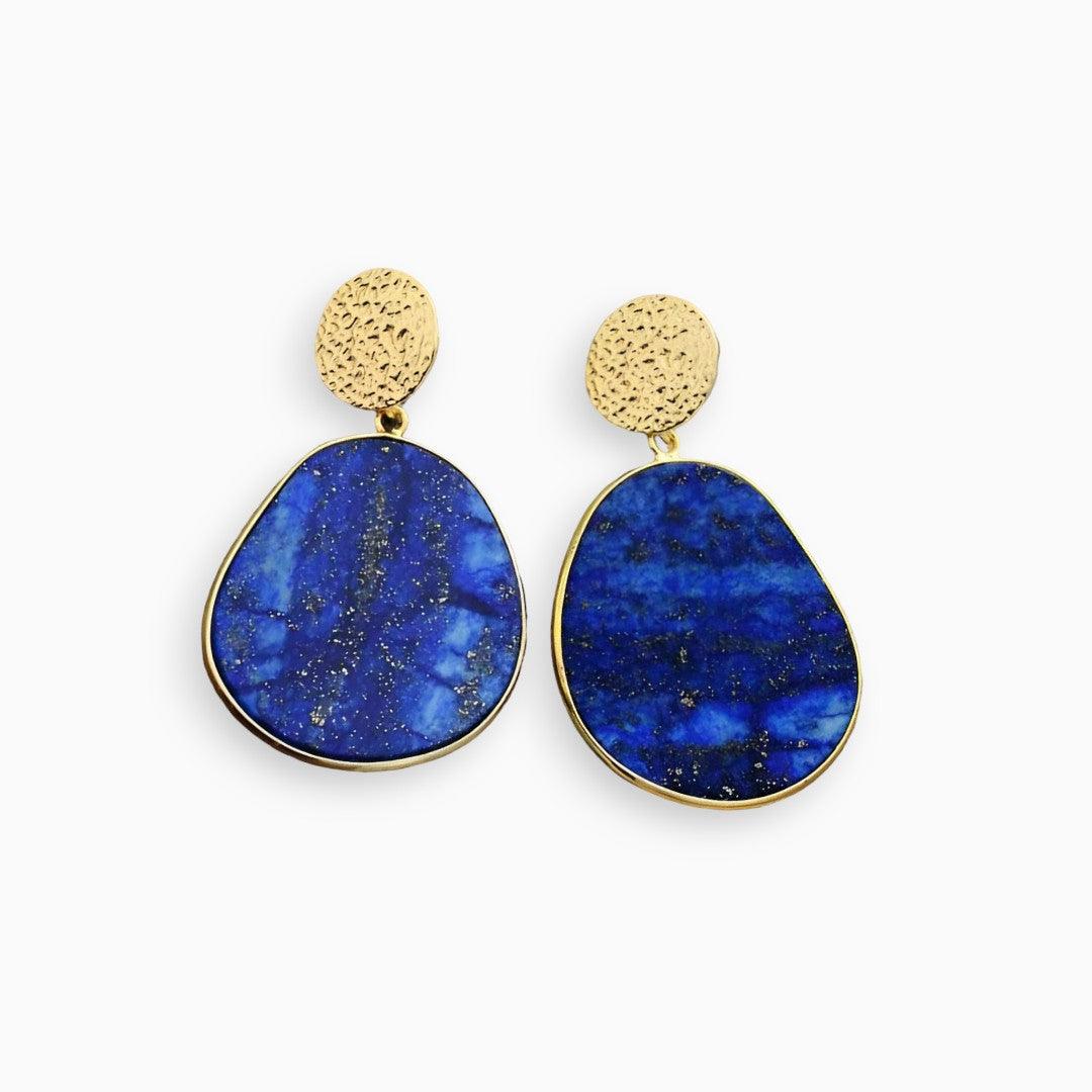 Althea - Luxury Earrings with Lapis and Tiger's Eye