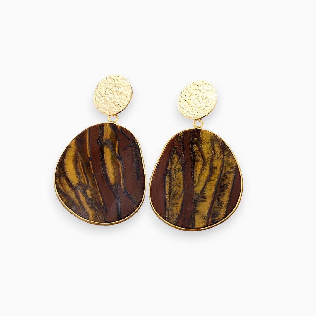 Althea - Luxury Earrings with Lapis and Tiger's Eye