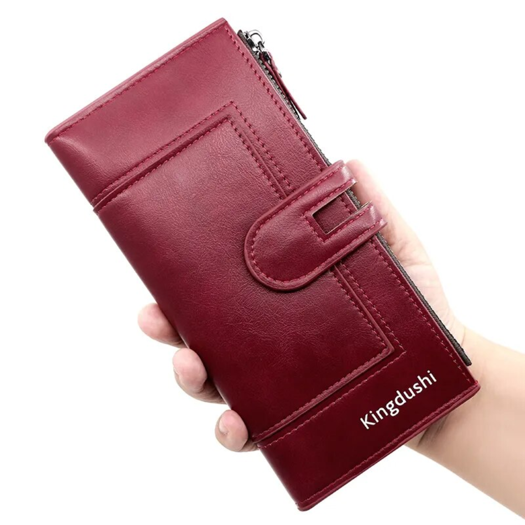 ElegantLeather - Long Leather Wallet for Ladies