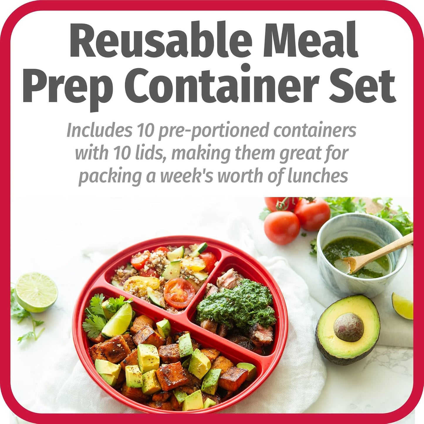 FreshPrep - Durable BPA-free Meal Tray Set