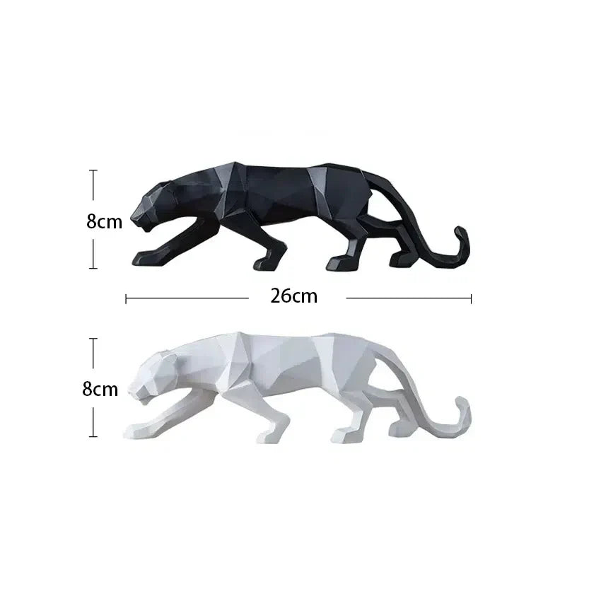 PantherSculpt – Sleek Black and White Panther Sculptures