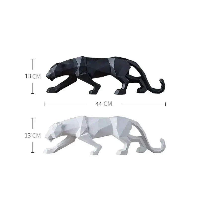 PantherSculpt – Sleek Black and White Panther Sculptures