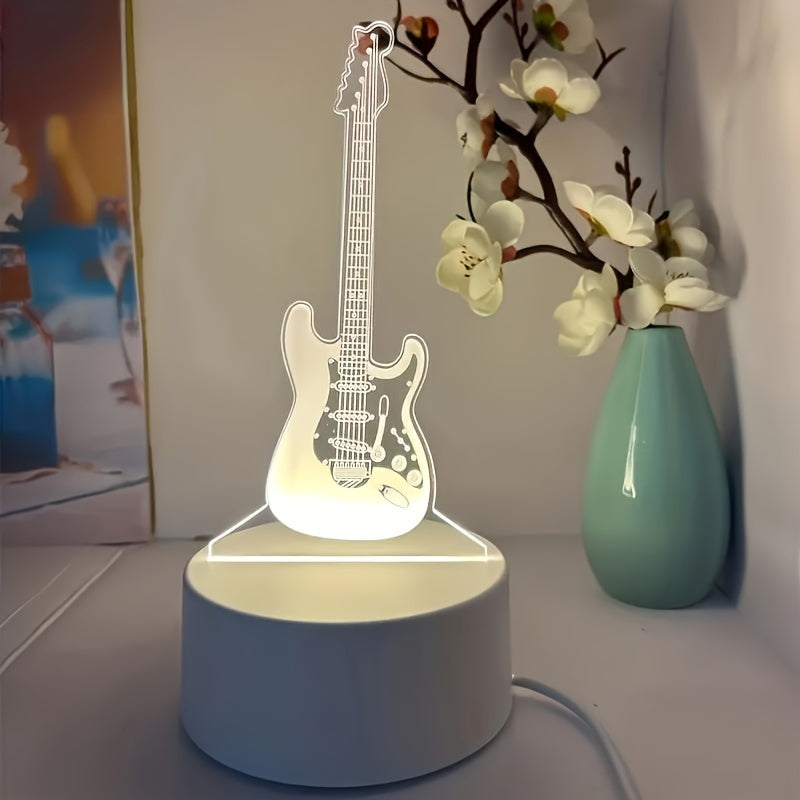 MusicGlow - 3D Guitar Night Light with Colour Lighting