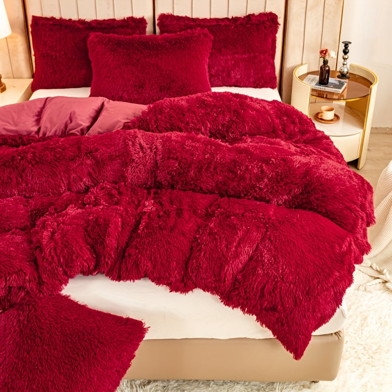 Ultra-Soft Plush Duvet Cover Set with Zipper - Luxury & Comfort