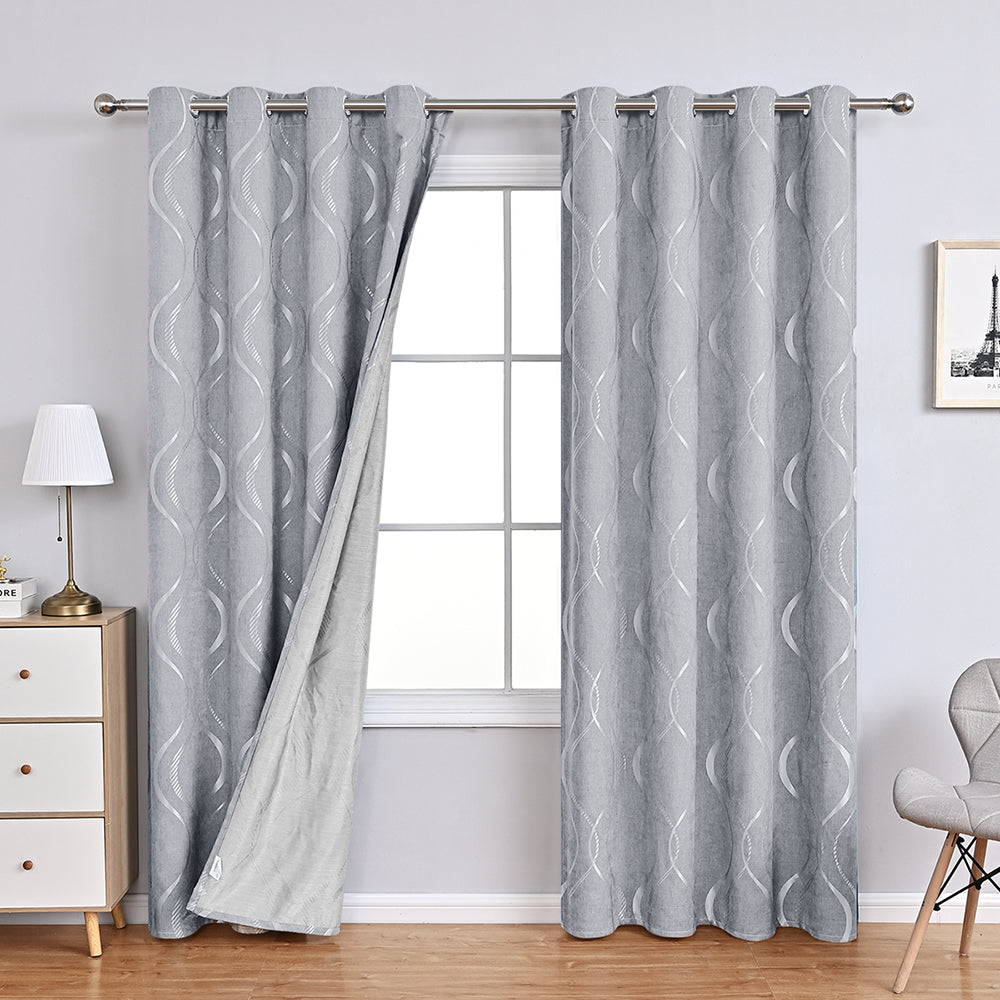 Serenity Voile Curtains - Modern Bubble Curtains with Light Filtering