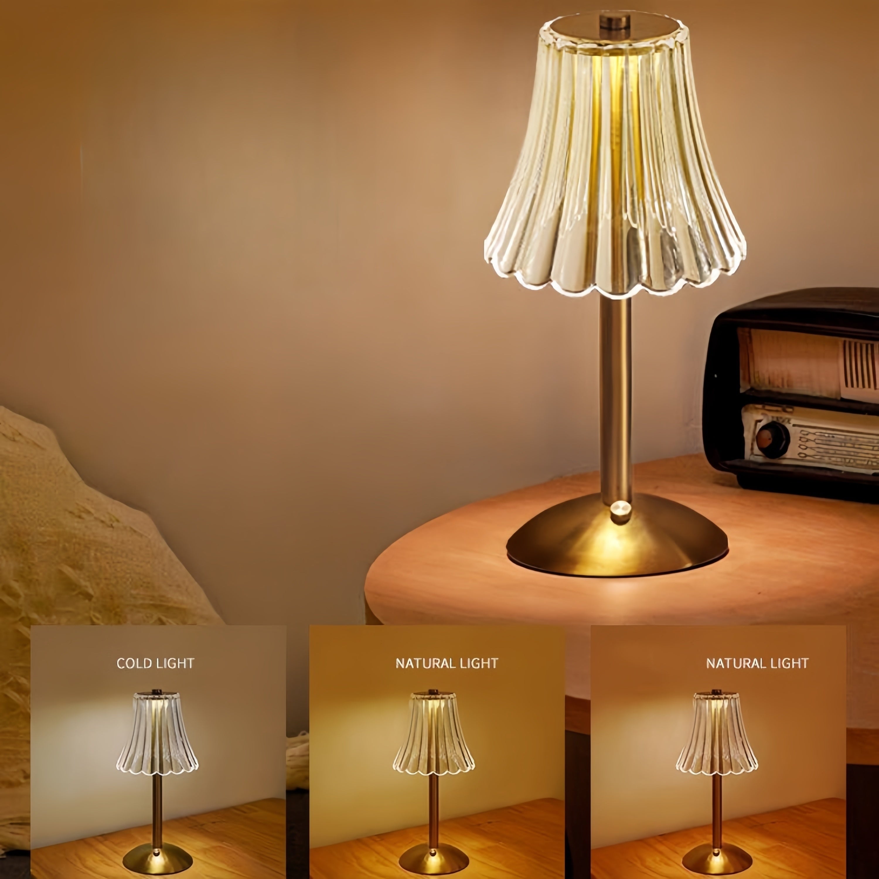 LumiGlow Table Lamp - Cordless LED Lighting with Touch