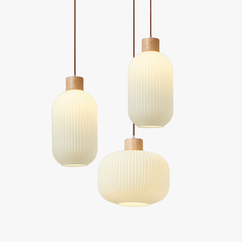 VintageLight - Stylish Wooden and Glass Pendant Lamp