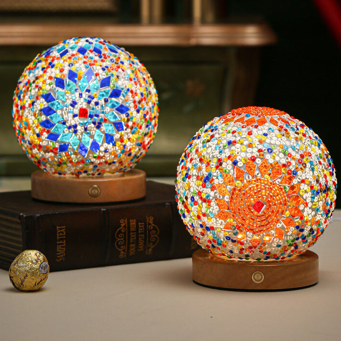 BohoGlow – Atmospheric Wooden & Glass Lamp