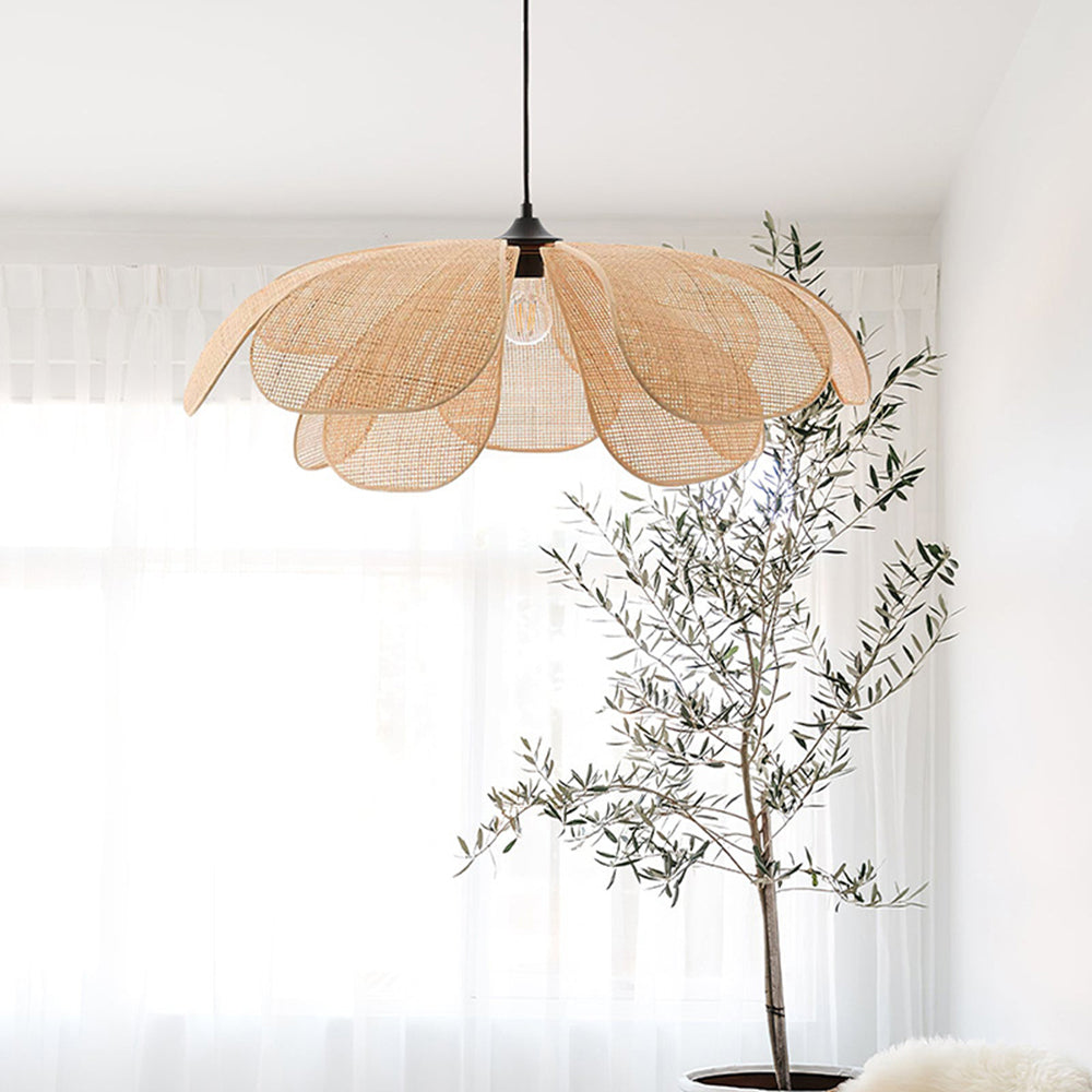 NaturelChic Lamp - Elegant Rattan Pendant Light for Bedroom