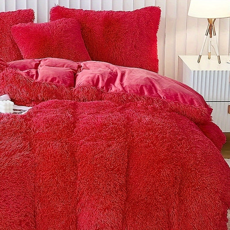Ultra-Soft Plush Duvet Cover Set with Zipper - Luxury & Comfort