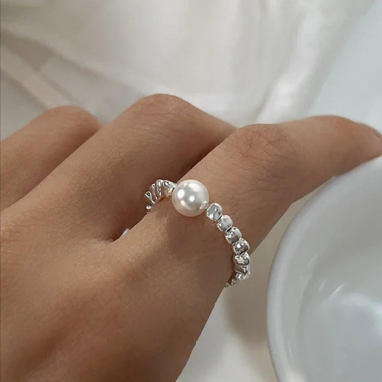 Stella Galaxy Pearl Ring: A Celestial Touch of Elegance