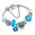CharmBracelet 925 - Elegant Silver Bracelet with Flowers
