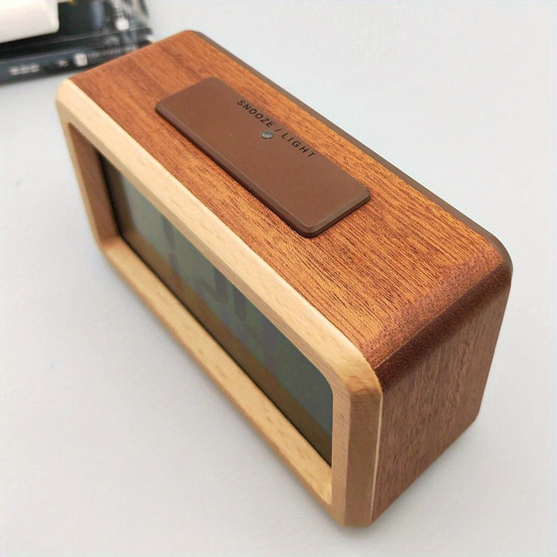 WoodChrono – Stylish Wooden Alarm Clock with Calendar