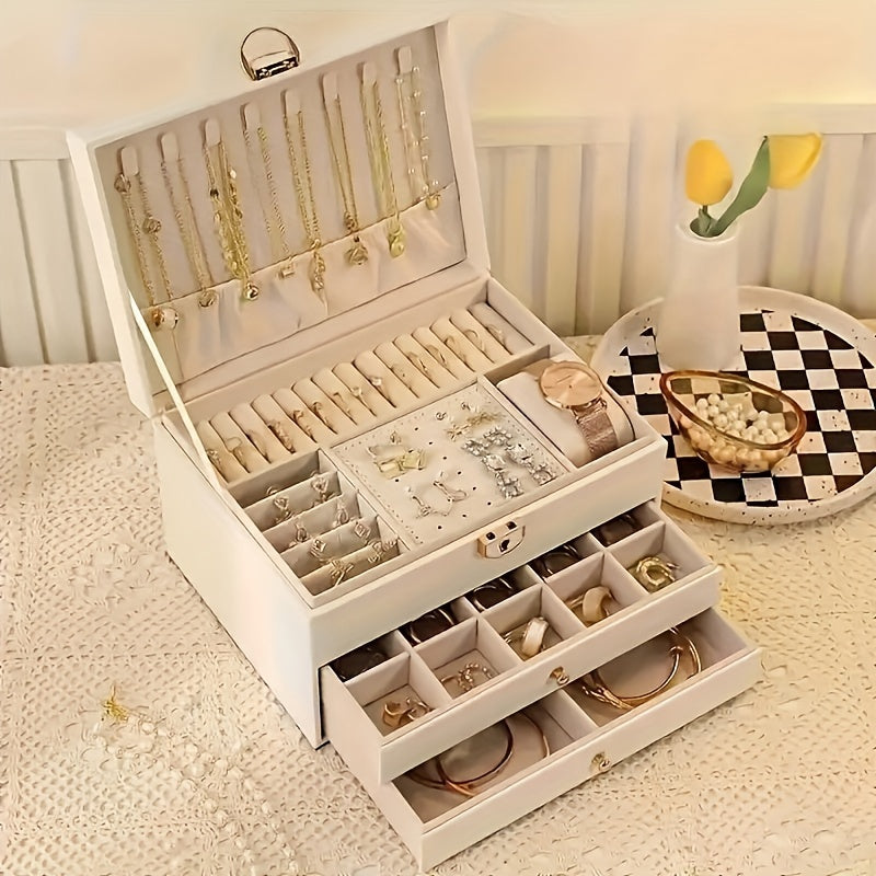 Elegance - Luxury Jewelry Organizer with High-Quality Leather
