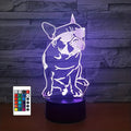 DecoBulldog - 3D French Bulldog Lamp with Colors