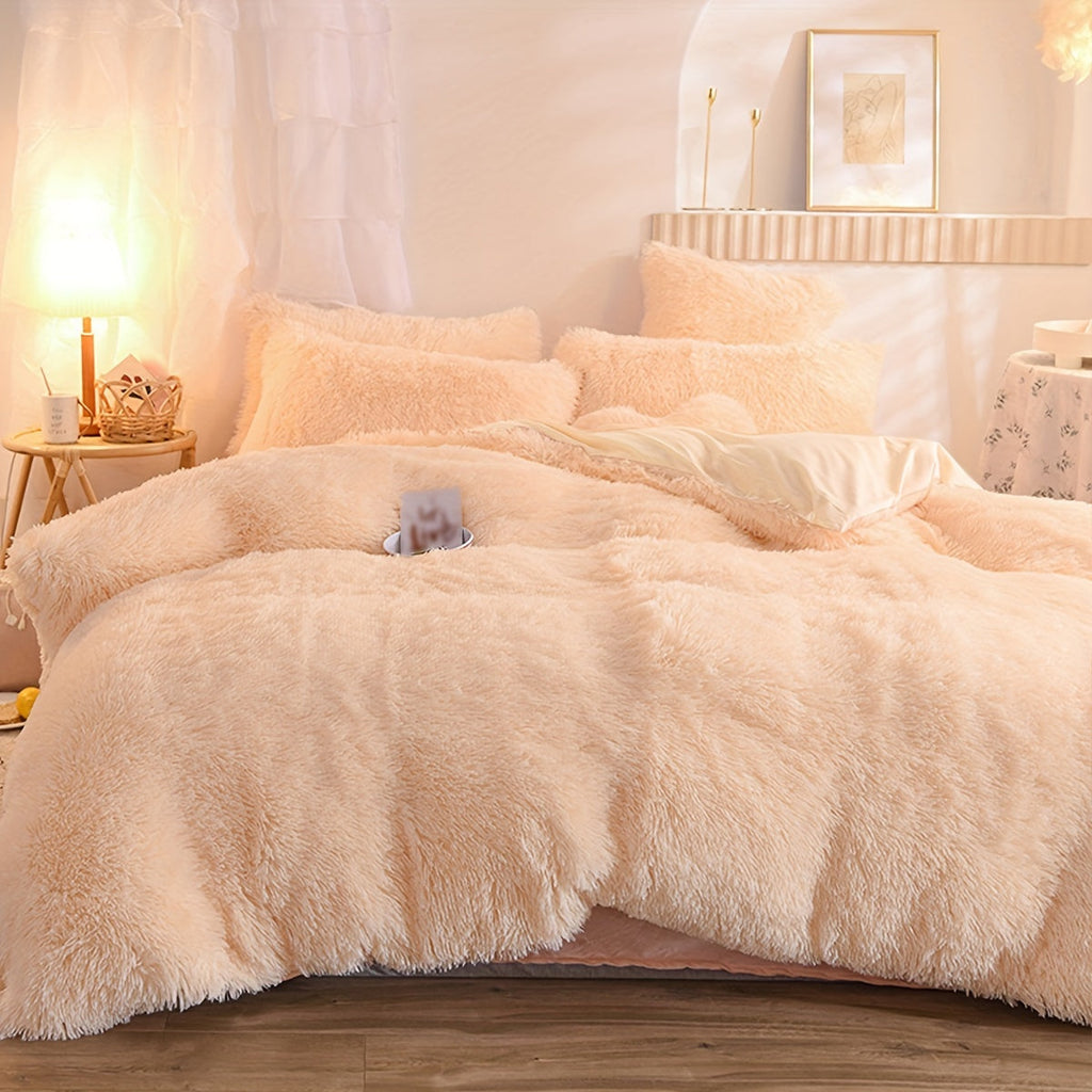 Ultra-Soft Plush Duvet Cover Set with Zipper - Luxury & Comfort