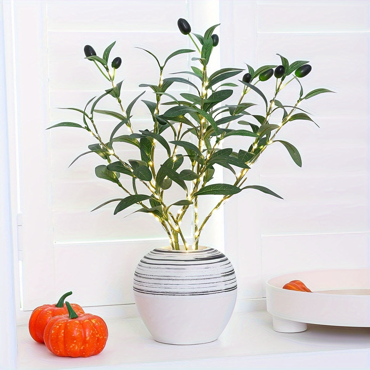 LumiTak – Elegant Olive Branch LED Table Lamp